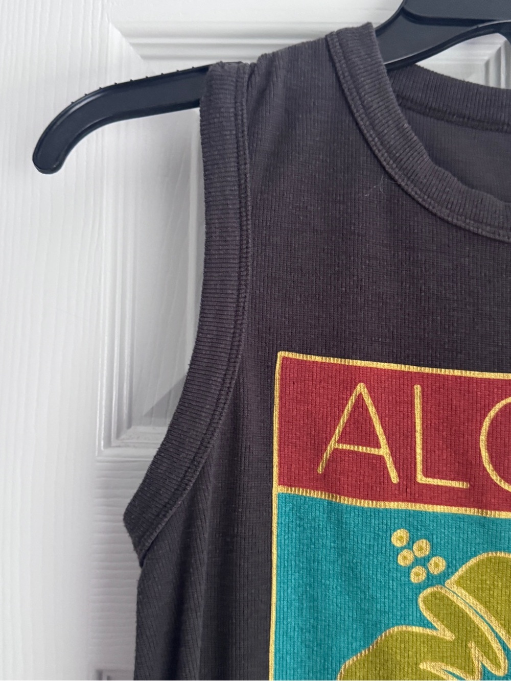 Aloha Spirit ribbed graphic tank top, Anthropologie x Chaser collaboration - Picture 6 of 8